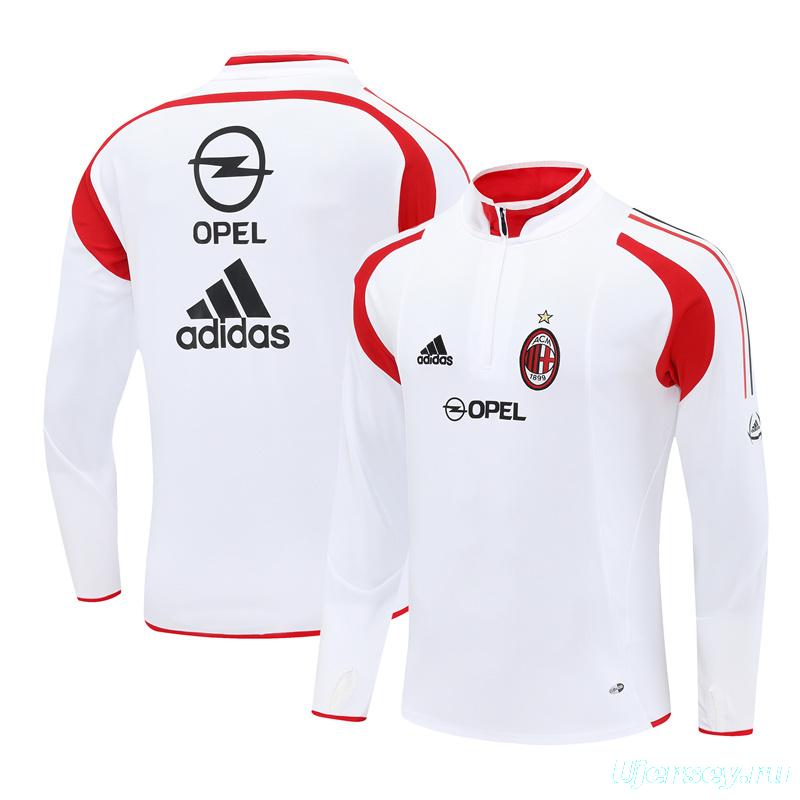 Retro 04/05 AC Milan White Half Zipper Jacket