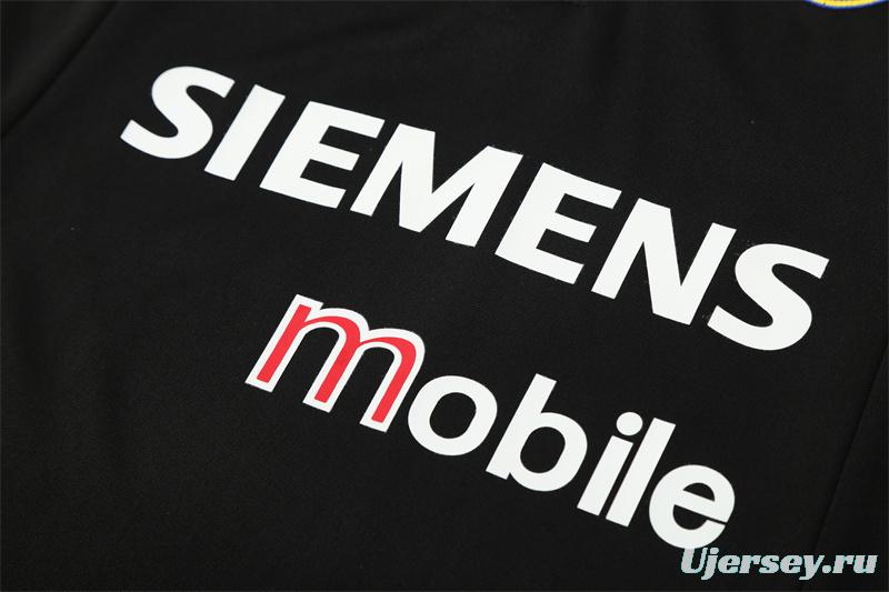 Retro 04/05 Real Madrid Black Half Zipper Jacket+Long Pants