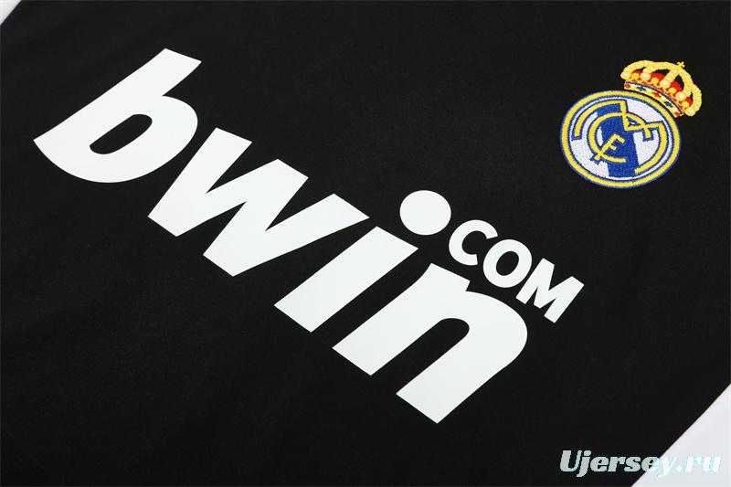 Retro 08/09 Real Madrid Black Half Zipper Jacket+Long Pants