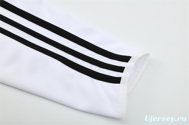 Retro 15/16 Real Madrid White Half Zipper Jacket+Long Pants