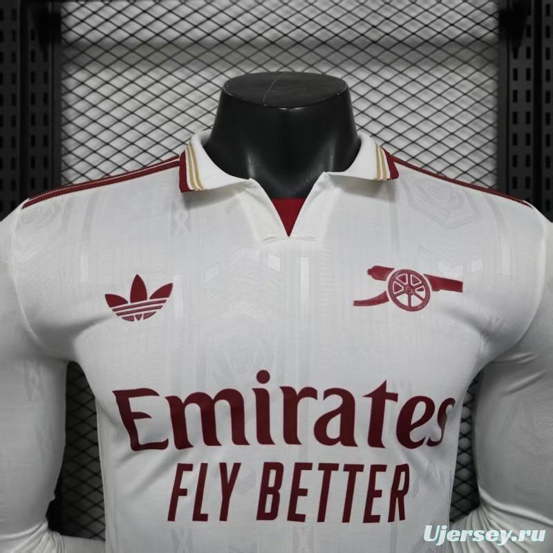 Player Version 25/26 Arsenal Third Long Sleeve White Jersey