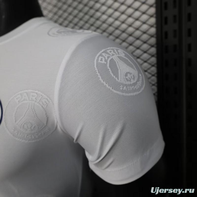 Player Version 25/26 PSG White with Embossed PSG Badge Pattern Jersey