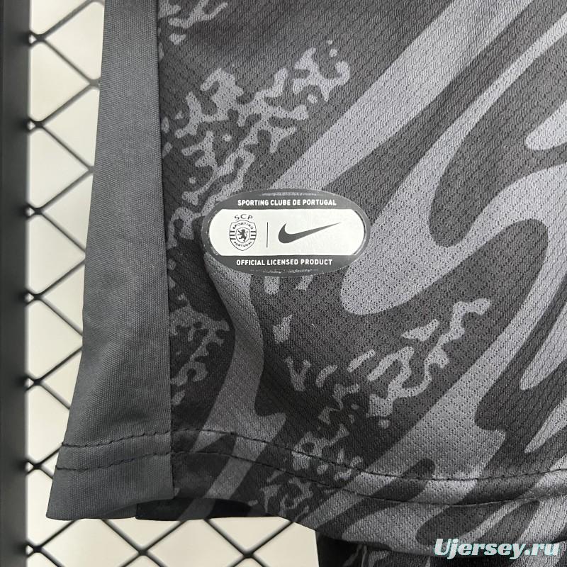 25/26 Kids Sporting Lisbon Goalkeeper Black Jersey