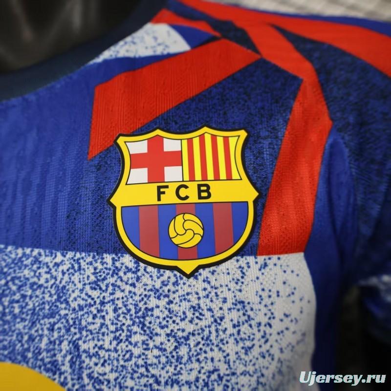 Player Version 25/26 FC Barcelona Blue with Abstract Geometric Pattern Jersey