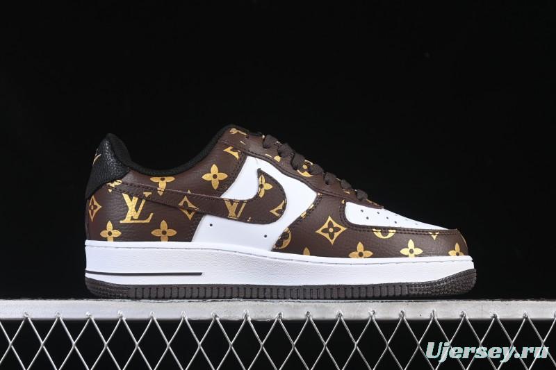 Nike Air Force 1 '07 Low LV Collaboration Classic White Brown Casual Sneakers - CZ3986-004