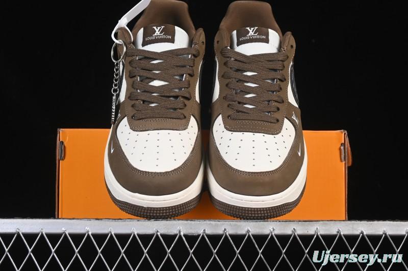 Nike Air Force 1 '07 Low LV Collaboration Military Green Silver Black Casual Sneakers - DK0188-086