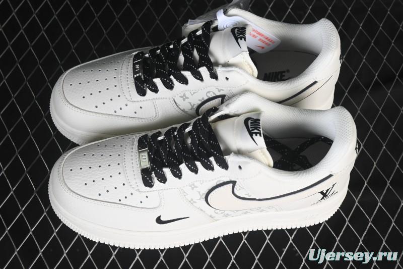 Nike Air Force 1 '07 Low LV Collaboration Off-White Small Swoosh Casual Sneakers - CS5288-035
