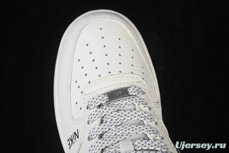 Nike Air Force 1'07 Low Beige Gray Black Letter Casual Sneakers - JS8028-018