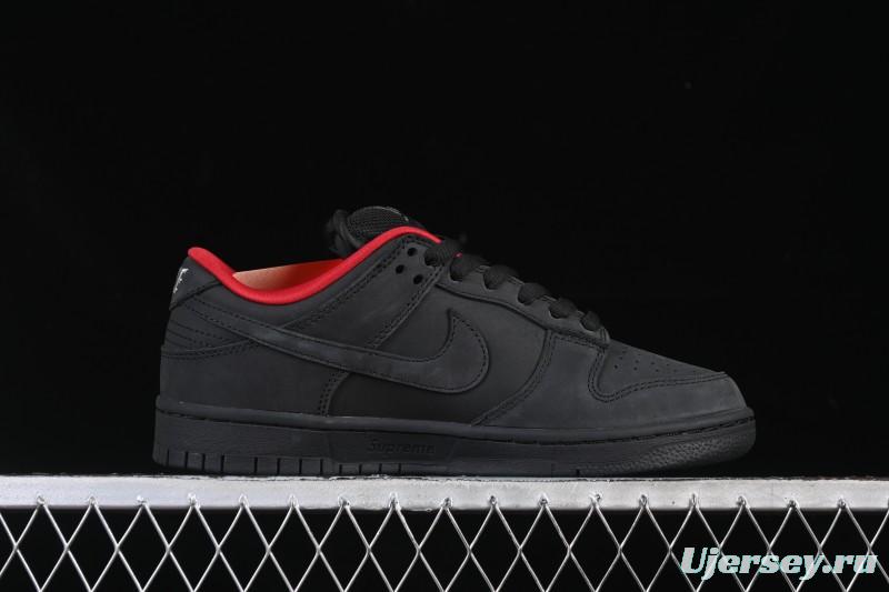 Nike Supreme x Nike SB Dunk Low Ocean Fog Limited Edition Black Warrior Low Top Casual Skate Shoes - HQ8487-001