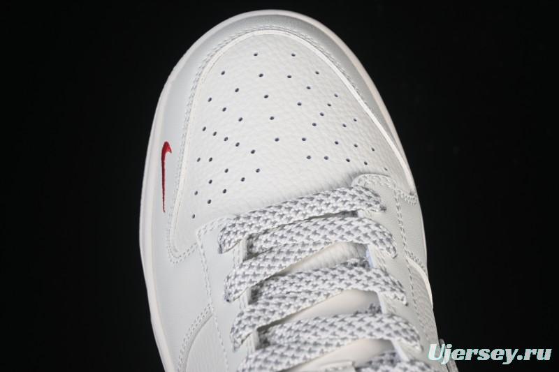 Nike SB Dunk Low Supreme Collaboration Off-White Red Swoosh Low-Top Casual Skate Shoes - CS1688-109