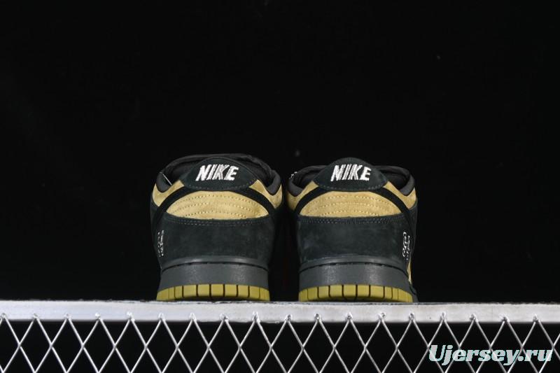 Nike Supreme x Dunk SB Dunk Low Brown Yellow Low-Top Casual Skate Shoes - HQ8487-300