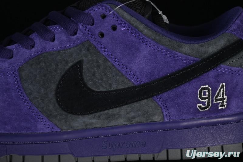 Nike Supreme x Dunk SB Dunk Low Casual Skate Shoes Gray Purple - HQ8487-500