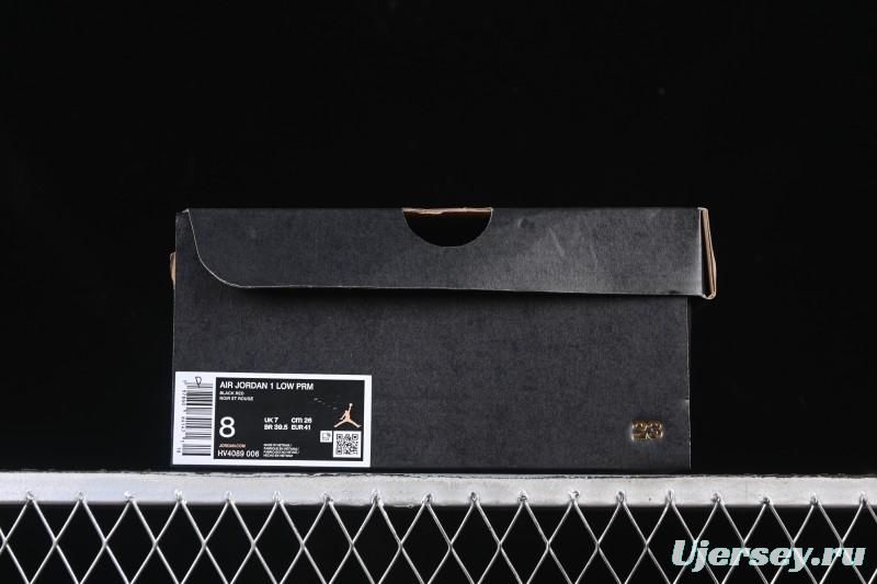 Nike Air Jordan 1 Low AJ1 Patent Leather Black Red Low-Top Casual Sneakers HV4089-006