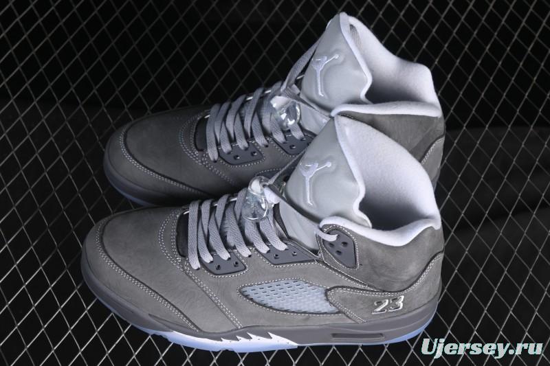 Nike Air Jordan 5 Retro Basketball Shoes with Wolf Grey Design - DD0587-002