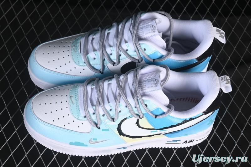 Nike Air Force 1'07 Low Hand-drawn Graffiti Electric Blue Tone Casual Sneakers - FB8917-300