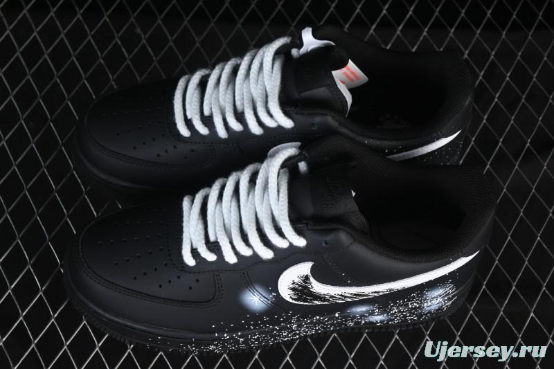 Nike Air Force 1'07 Low Two-Dimensional Theme Black Space Casual Sneakers - ZH0316-101