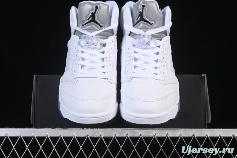 Nike Air Jordan 5 Retro White Metallic Basketball Shoes - HQ7978-103