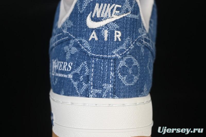Nike Air Force 1 '07 Low LV Collaboration White Navy Blue Casual Sneakers - YF9511-813