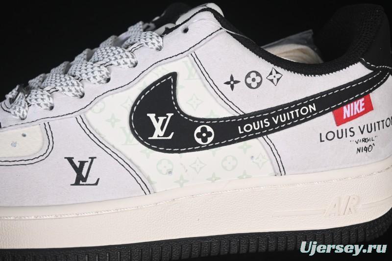 Nike Air Force 1 '07 Low LV Collaboration Black Swoosh Woven Label Casual Sneakers - CX5050-Y23