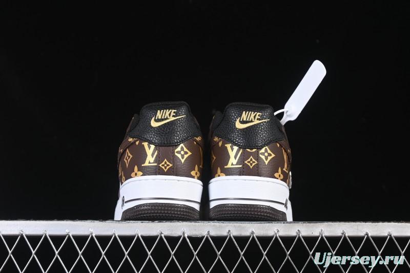 Nike Air Force 1 '07 Low LV Collaboration Classic White Brown Casual Sneakers - CZ3986-004