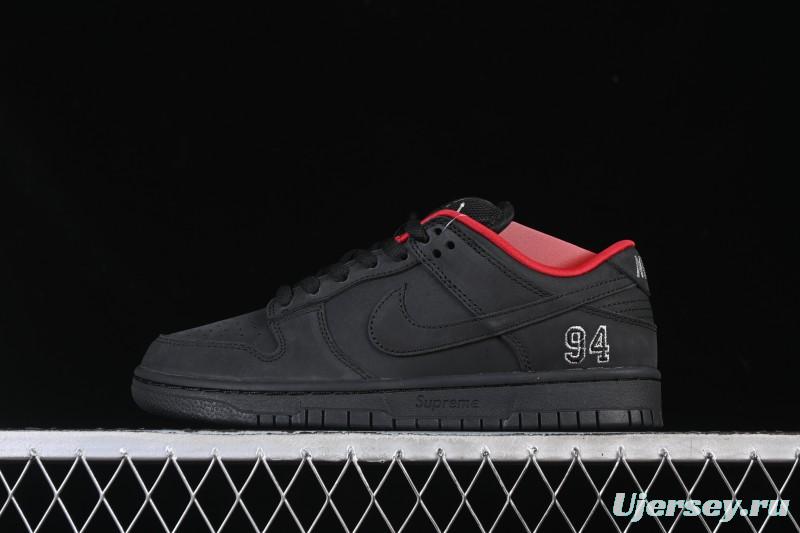 Nike Supreme x Nike SB Dunk Low Ocean Fog Limited Edition Black Warrior Low Top Casual Skate Shoes - HQ8487-001
