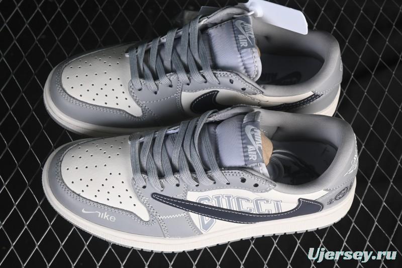 Nike Travis Scott x Fragment Design x Air Jordan 1 Low OG SP AJ1 Low-Top Casual Sneakers - LD2025-023