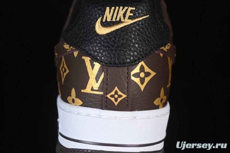 Nike Air Force 1 '07 Low LV Collaboration Classic White Brown Casual Sneakers - CZ3986-004