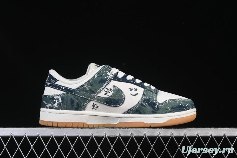 Nike SB Dunk Low Military Green Woven Custom Low-Top Casual Skate Shoes - SC0601-464
