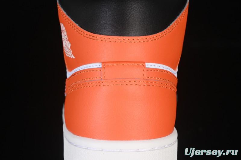 Nike Air Jordan 1 Mid AJ1 Black White Orange - DQ8426-801