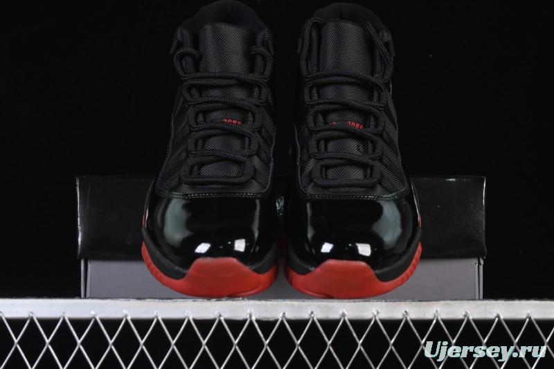 Nike Air Jordan 11 Retro Black Red Basketball Shoes - 378037-326