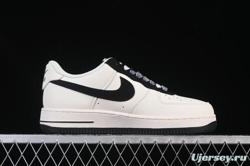 Nike Air Force 1 '07 Low Gucci Collaboration Off-White Black Canvas Hook Low-Top Casual Sneakers - XD2588-605