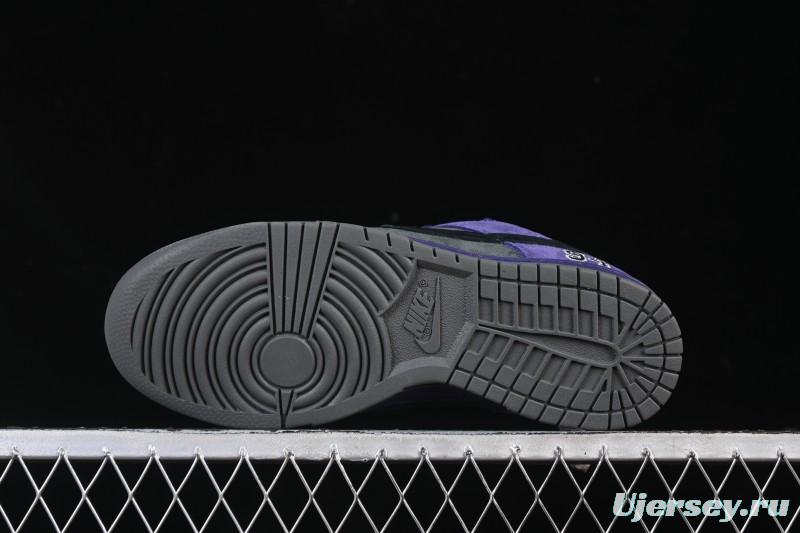 Nike Supreme Dunk SB Dunk Low Casual Skate Shoes Grey Purple - HQ8487-500