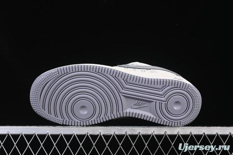 Nike Air Force 1 '07 Low LV Collaboration Printed Beige Swoosh Casual Low-Top Sneakers - HH7518-079