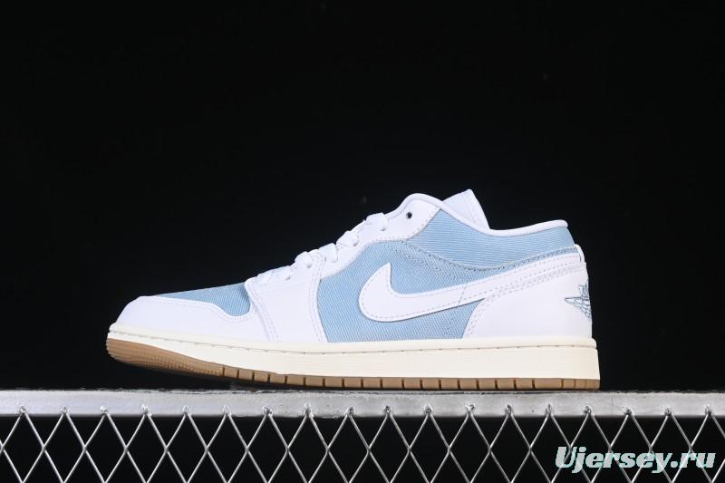 Nike Air Jordan 1 Low Denim Worn Blue Retro Basketball Shoes - HQ2004-400