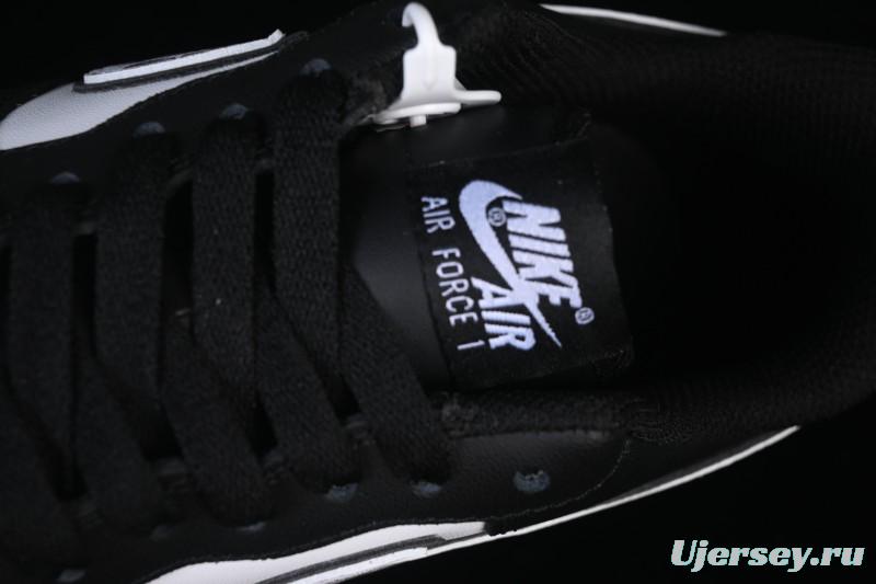 Nike Air Force 1'07 Low Black White Cracked Leather Casual Sneakers - ZH0316-118