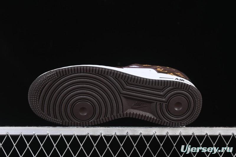 Nike Air Force 1 '07 Low LV Collaboration Classic White Brown Casual Sneakers - CZ3986-004