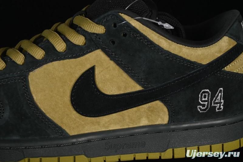 Nike Supreme x Dunk SB Dunk Low Brown Yellow Low-Top Casual Skate Shoes - HQ8487-300
