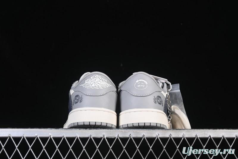 Nike Travis Scott x Fragment Design x Air Jordan 1 Low OG SP AJ1 Low-Top Casual Sneakers - LD2025-023