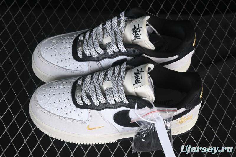 Nike Air Force 1'07 Low Casual Sneakers in White Black Gray - YF9511-805