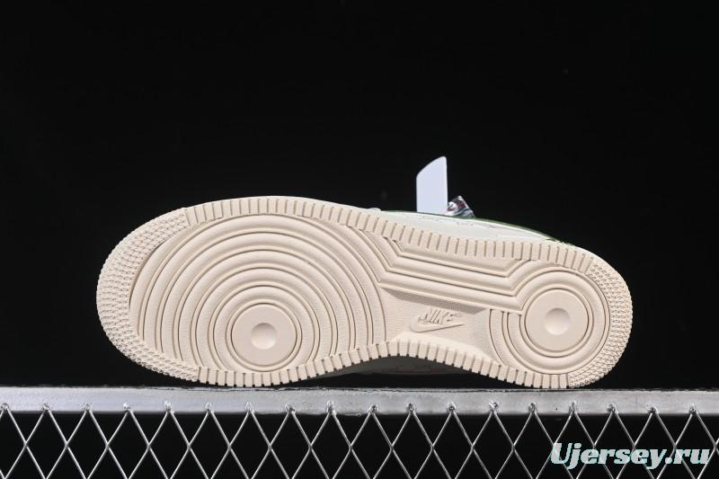 Nike Air Force 1 '07 Low Gucci Collaboration White Brown Green Casual Sneakers - YF9511-804