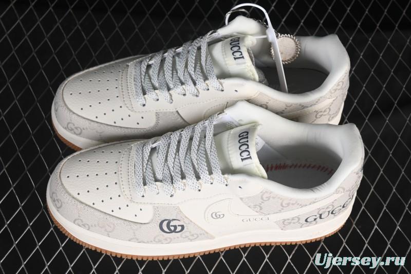 Nike Air Force 1 '07 Low Gucci Collaboration Smoke Grey Gum Low-Top Casual Sneakers - DK0188-084