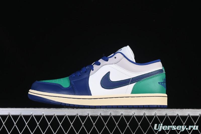 Nike Air Jordan 1 Low AJ1 Blue Green Colorway Low-Top Casual Skate Shoes - 553558-147