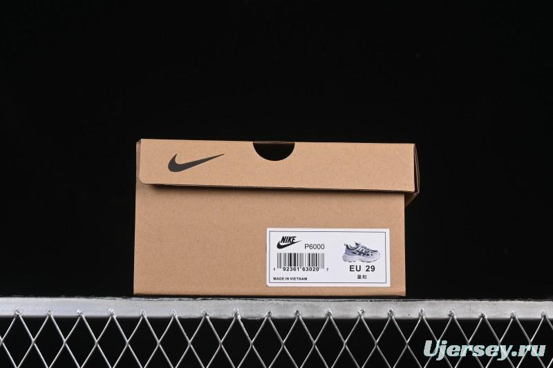 Nike P-6000 Retro Casual Sports Kids Shoes - Silver White Swoosh