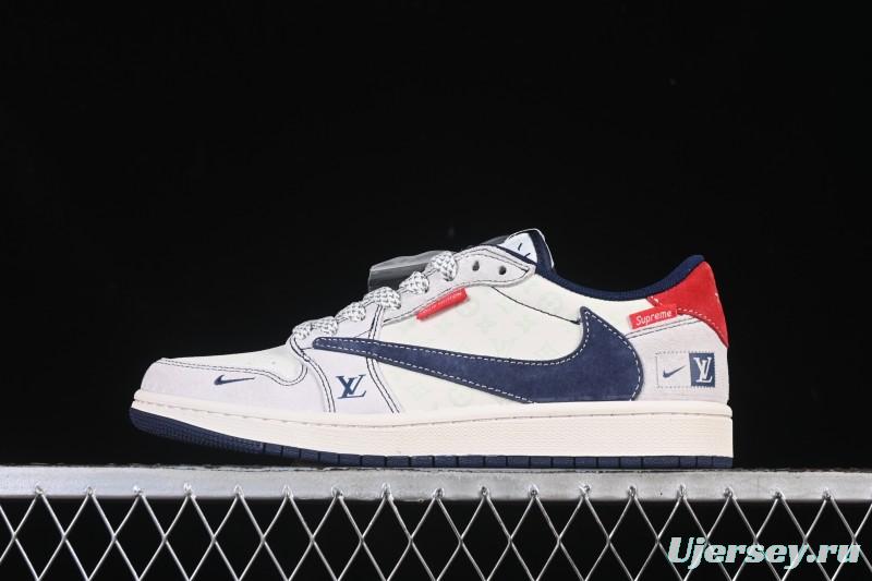 Nike Travis Scott x Fragment Design x Air Jordan 1 Low OG SP AJ1 Low-Top Casual Sneakers - CX5050-Y15