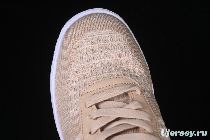 Nike Air Force 1'07 Low Knit Khaki Casual Sneakers - CI0051-200