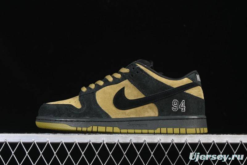 Nike Supreme x Dunk SB Dunk Low Brown Yellow Low-Top Casual Skate Shoes - HQ8487-300