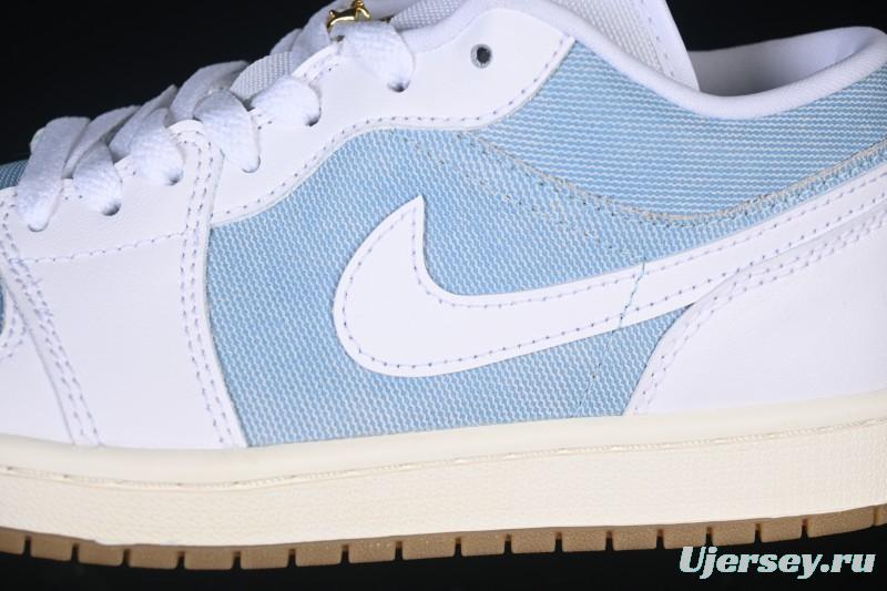 Nike Air Jordan 1 Low Denim Worn Blue Retro Basketball Shoes - HQ2004-400