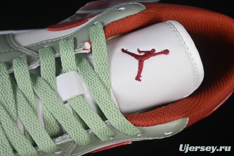 Nike Air Jordan 1 Low AJ1 White Green Red Low-top Casual Skate Shoes - 553558-133