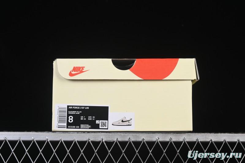 Nike Air Force 1 '07 Low Stussy Collaboration Beige Black Canvas Casual Sneakers - XX3168-155