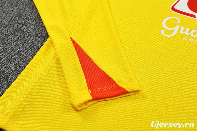 Player Version 25/26 Brazil Yellow Half Zipper Jacket+Long Pants